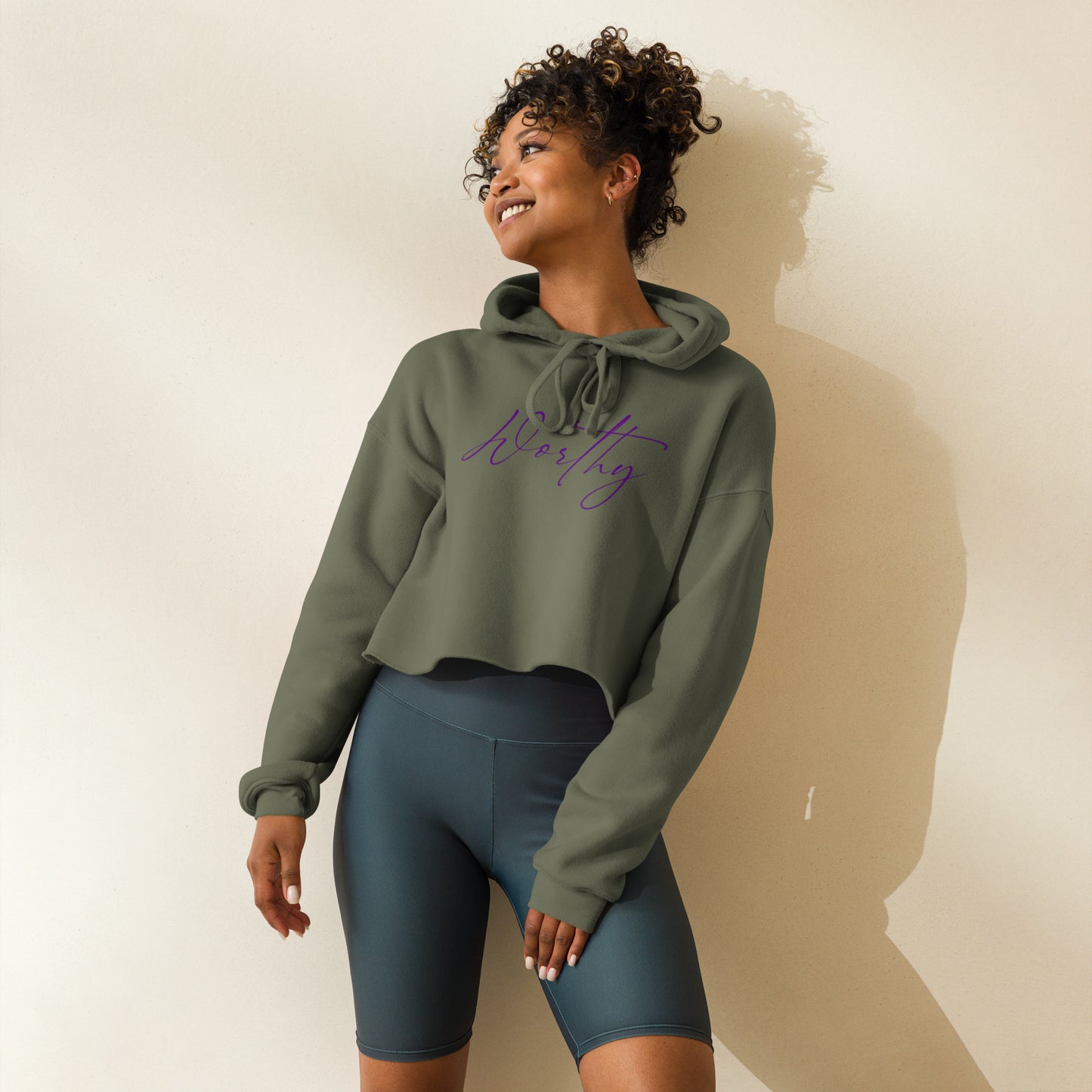 "Worthy" Crop Hoodie